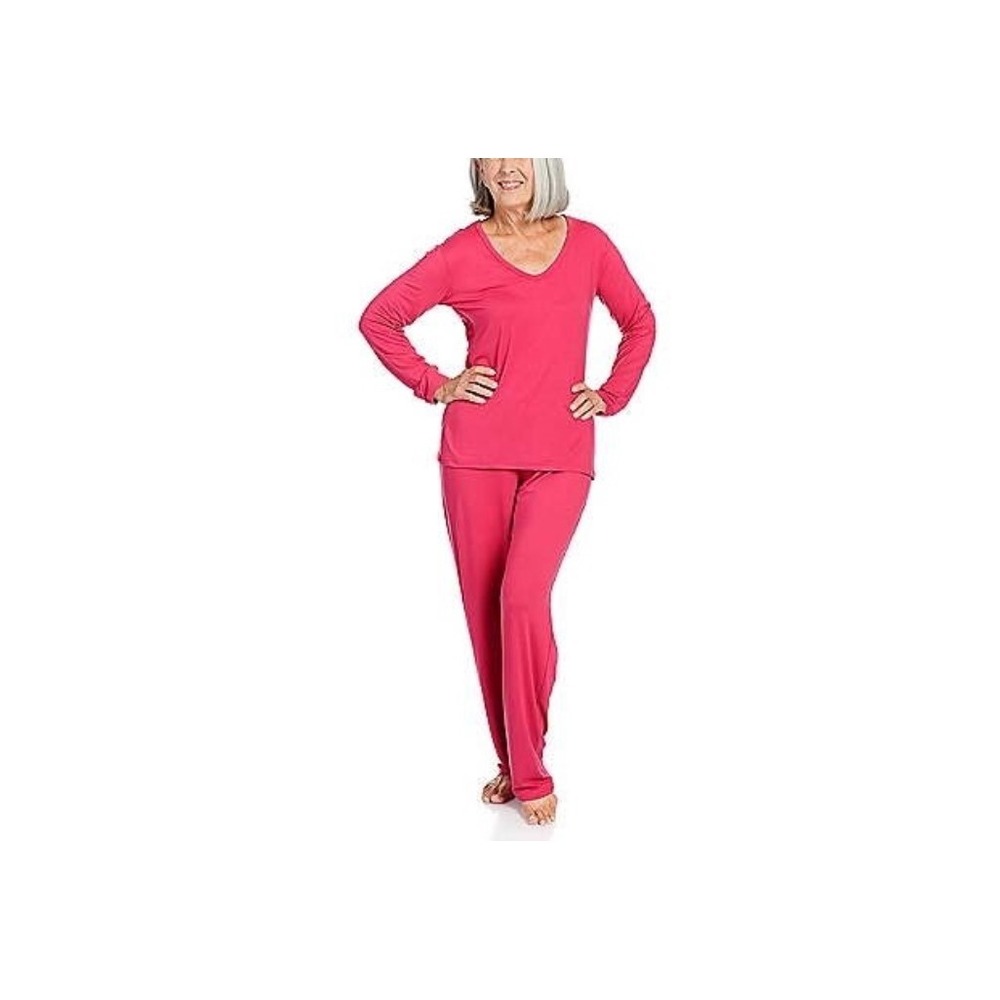 NEW Everyday Koze by Harve Benard Long Sleeve V-Neck Pajama Set M Beet Red 89603